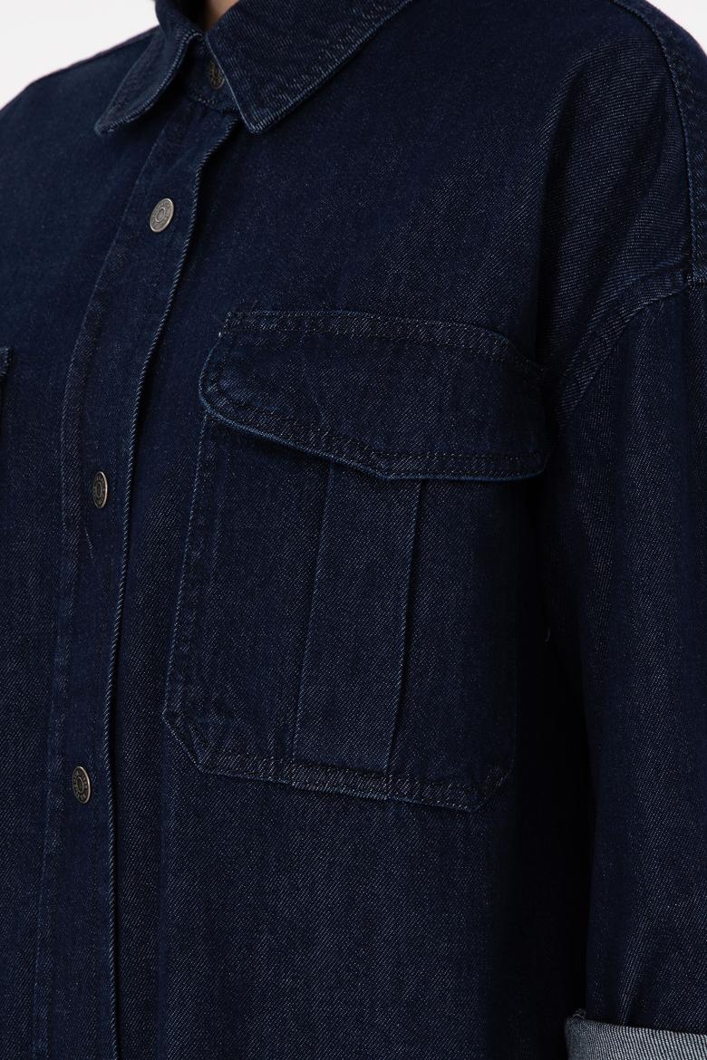 Kadın Mavi Jean Gömlek - 50291123004