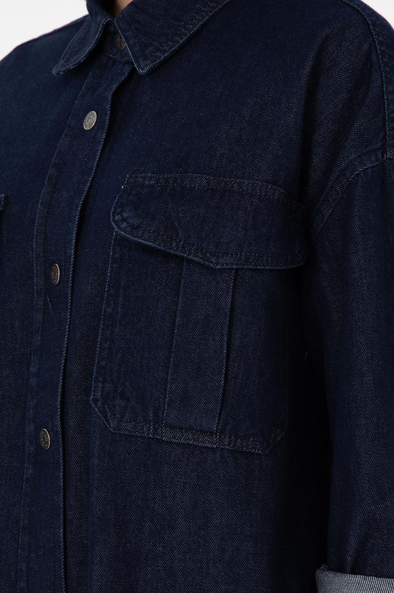 Kadın Mavi Jean Gömlek