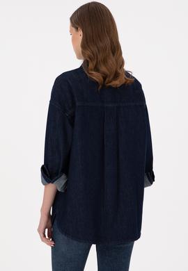 Kadın Mavi Jean Gömlek - 50291123004