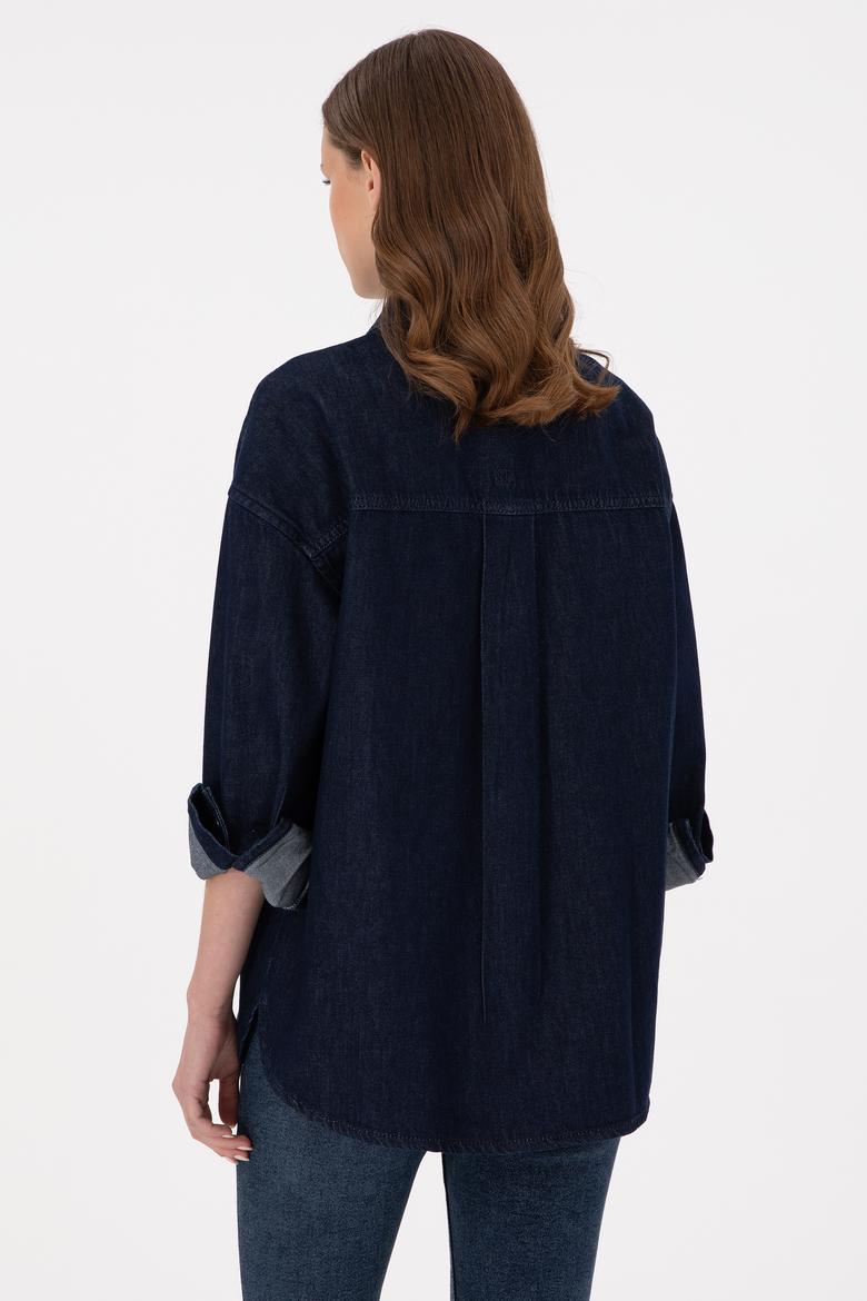 Kadın Mavi Jean Gömlek - 50291123004
