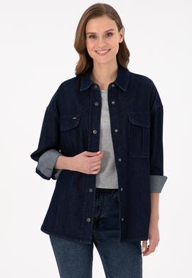 Kadın Mavi Jean Gömlek - 50291123004