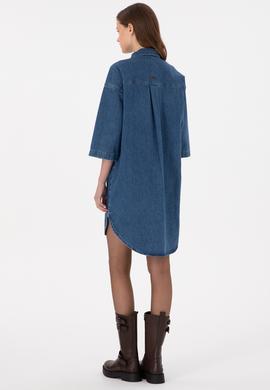 Kadın Mavi Jean Elbise - 50291135003