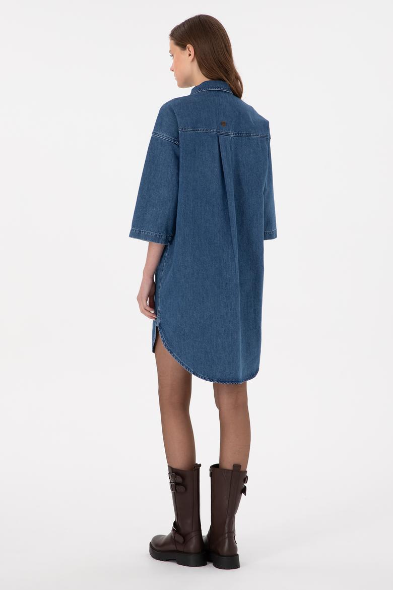 Kadın Mavi Jean Elbise - 50291135003
