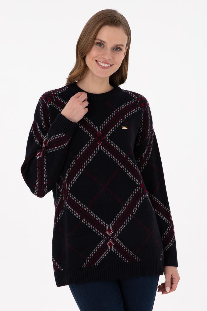 Kadın Lacivert Bisiklet Yaka Kazak