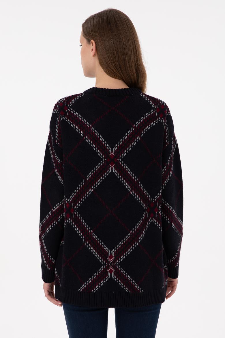 Kadın Lacivert Bisiklet Yaka Kazak - 50291588006