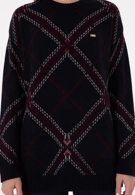 Kadın Lacivert Bisiklet Yaka Kazak - 50291588006