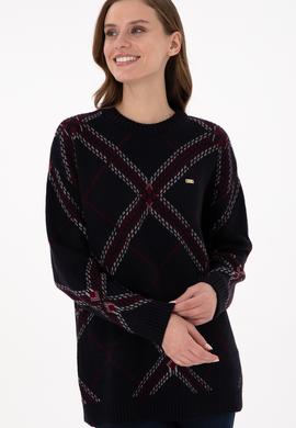 Kadın Lacivert Bisiklet Yaka Kazak - 50291588006