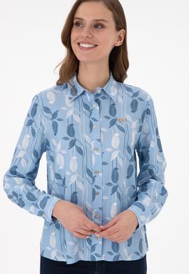 Kadın Açık Mavi Uzun Kollu Gömlek - 50293166007