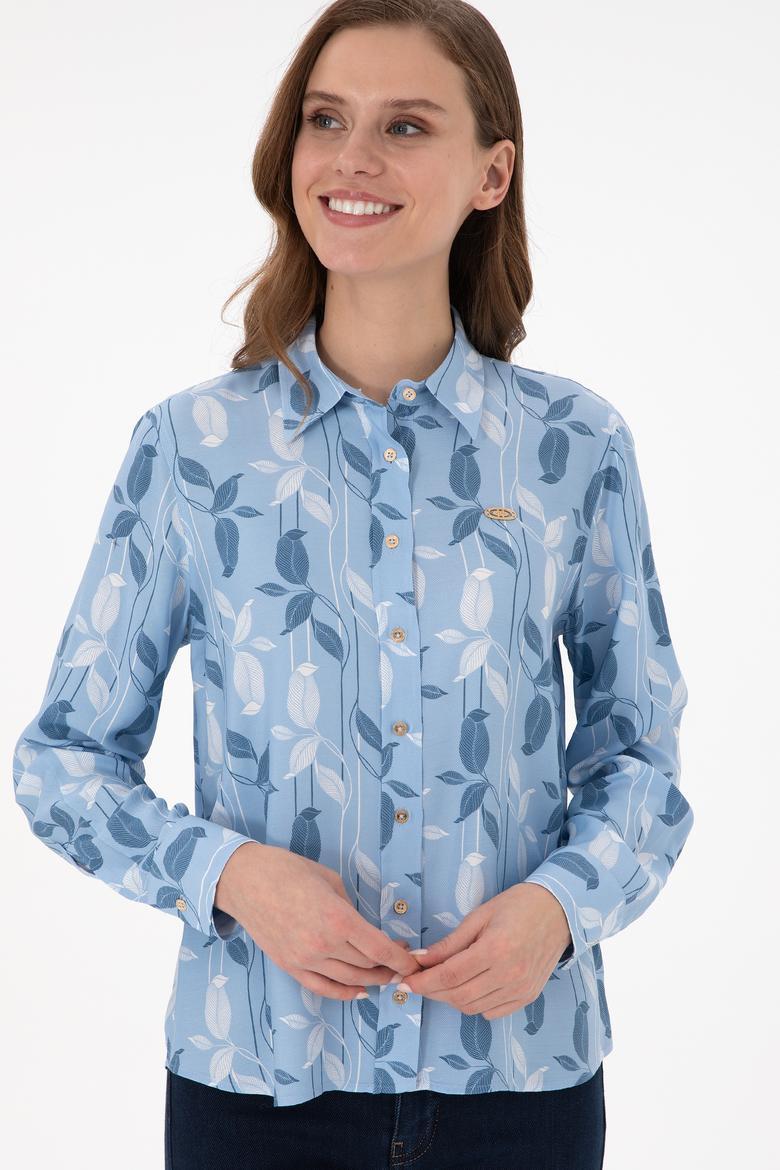 Kadın Açık Mavi Uzun Kollu Gömlek - 50293166007