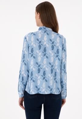 Kadın Açık Mavi Uzun Kollu Gömlek - 50293166007