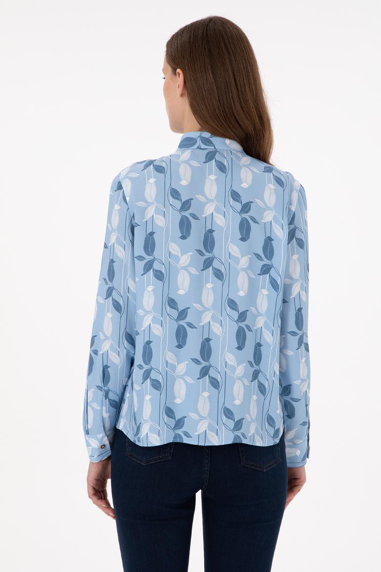 Kadın Açık Mavi Uzun Kollu Gömlek - 50293166007