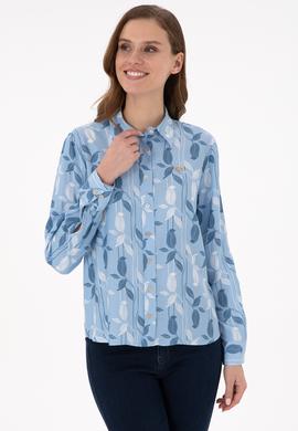 Kadın Açık Mavi Uzun Kollu Gömlek - 50293166007