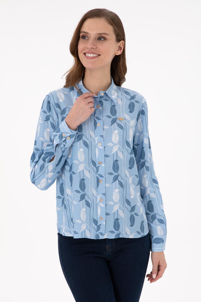 Kadın Açık Mavi Uzun Kollu Gömlek