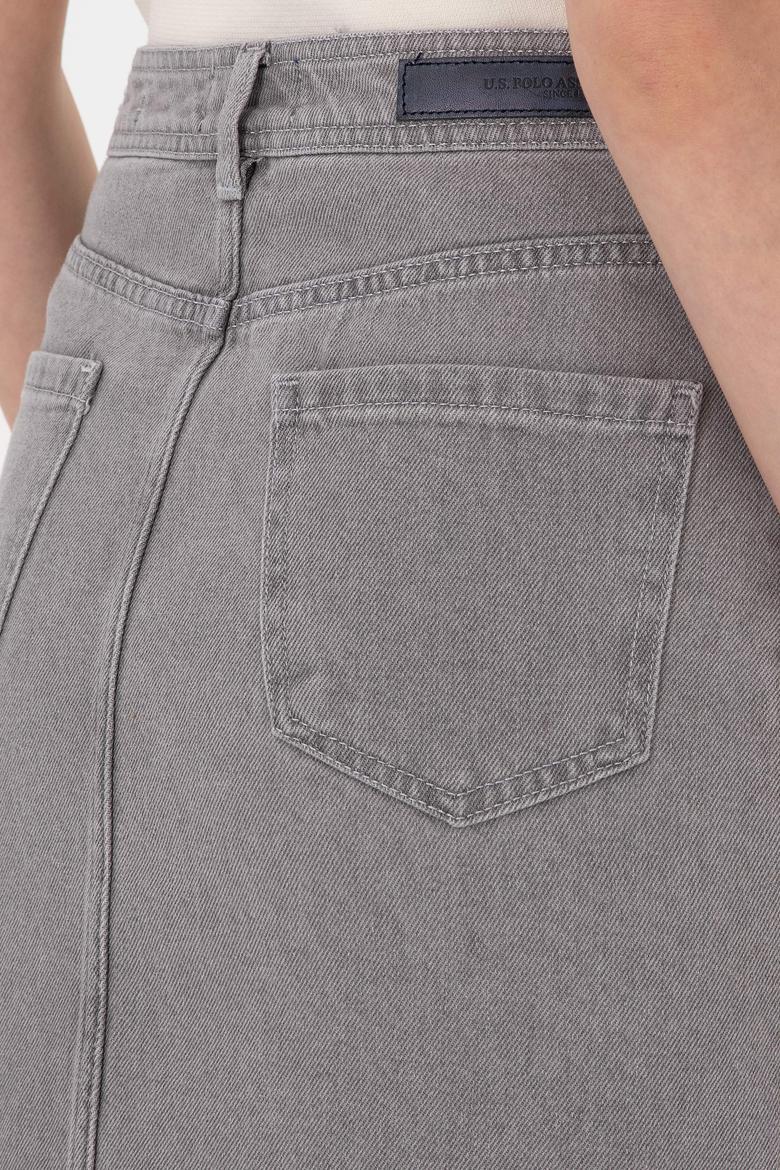 Kadın Gri Jean Etek - 50293251002