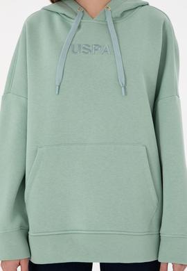 Kadın Su Yeşili Kapüşonlu Sweatshirt - 50292370058