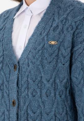 Kadın Saks Triko Hırka - 50293020012