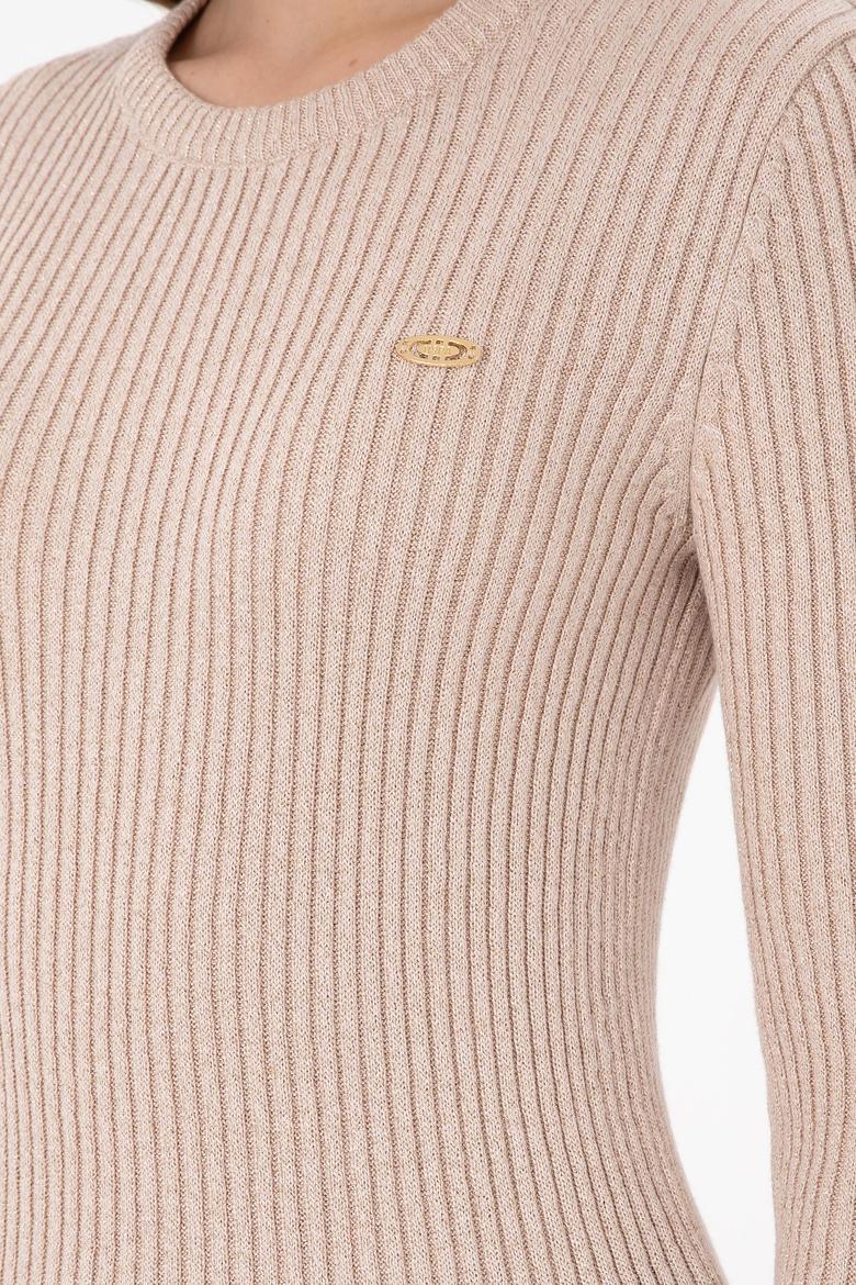 Kadın Taş Simli Bisiklet Yaka Kazak - 50294092007