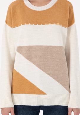 Kadın Camel Melanj Bisiklet Yaka Kazak - 50291575013