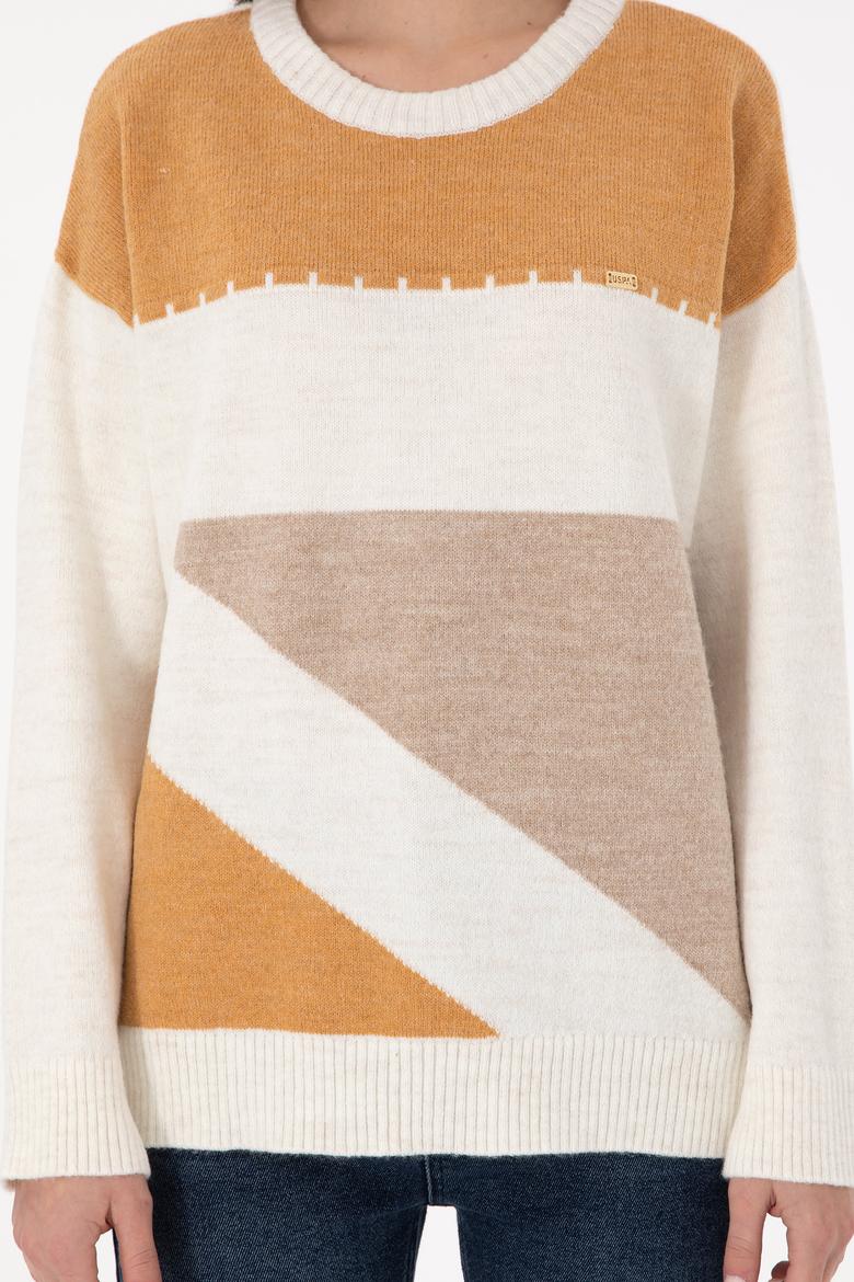 Kadın Camel Melanj Bisiklet Yaka Kazak - 50291575013