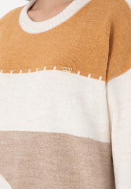 Kadın Camel Melanj Bisiklet Yaka Kazak - 50291575013