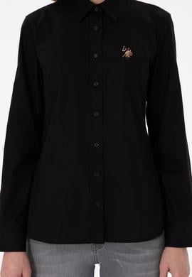 Kadın Siyah Uzun Kollu Basic Gömlek - 50295710034