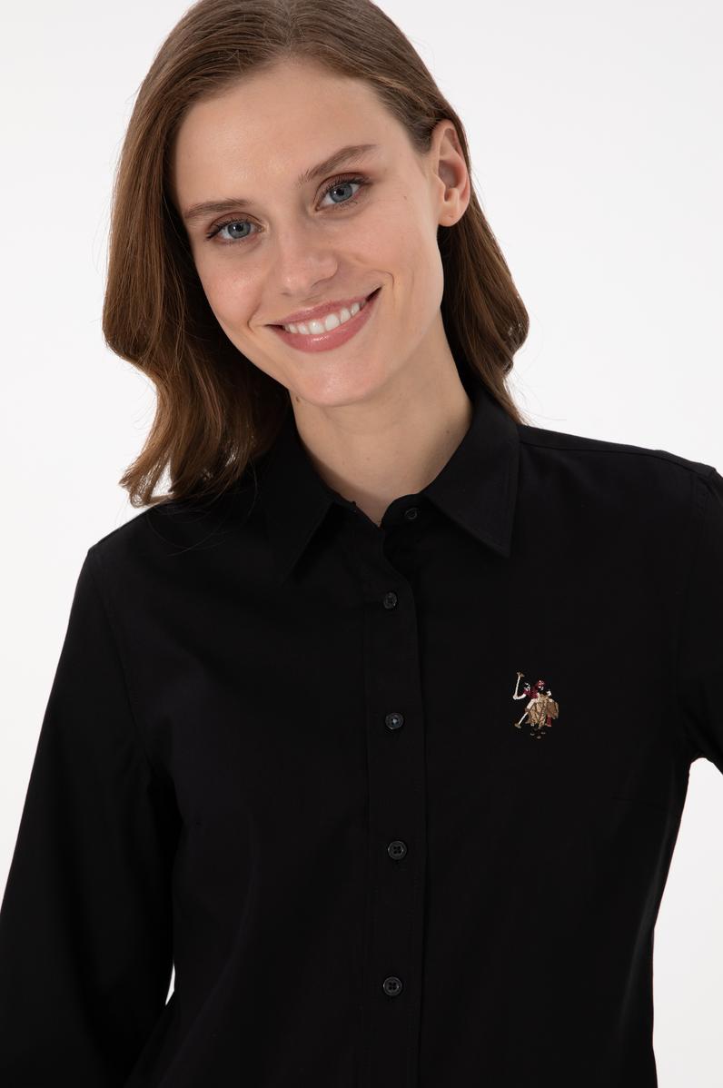 Kadın Siyah Uzun Kollu Basic Gömlek