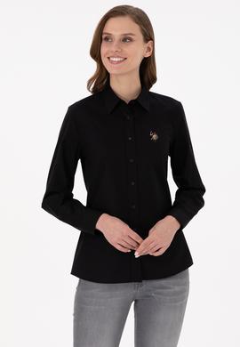 Kadın Siyah Uzun Kollu Basic Gömlek - 50295710034