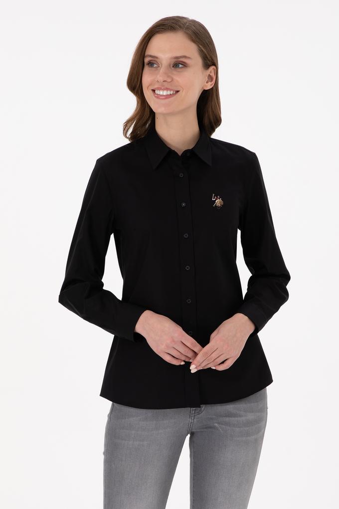 Kadın Siyah Uzun Kollu Basic Gömlek