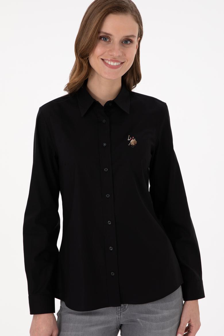 Kadın Siyah Uzun Kollu Basic Gömlek - 50295710034