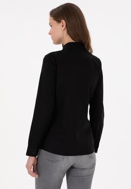 Kadın Siyah Uzun Kollu Basic Gömlek - 50295710034