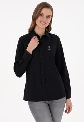 Kadın Siyah Uzun Kollu Basic Gömlek - 50295711036