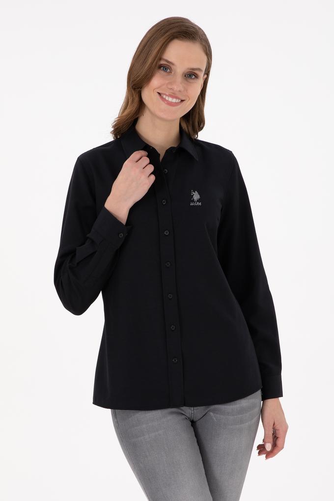 Kadın Siyah Uzun Kollu Basic Gömlek