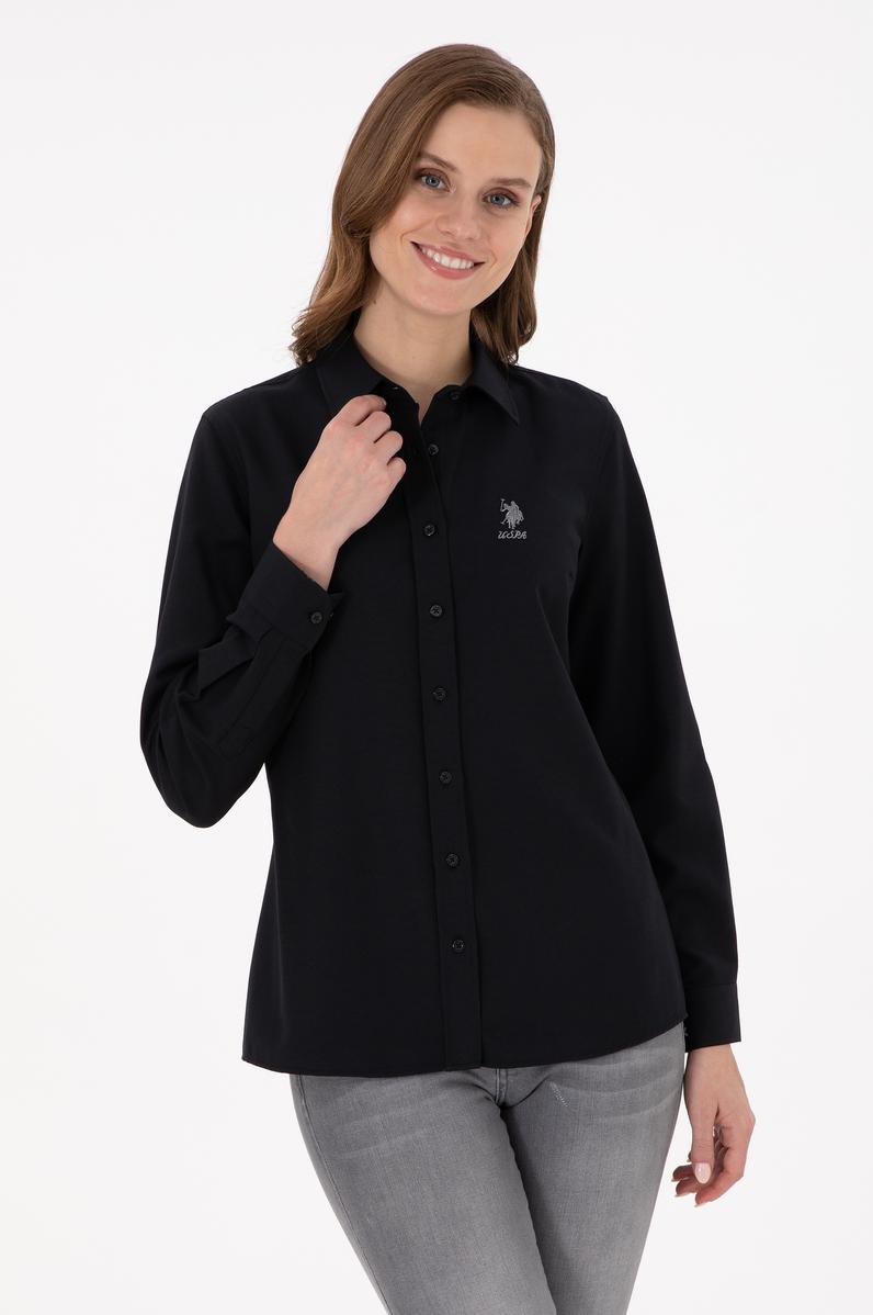 Kadın Siyah Uzun Kollu Basic Gömlek