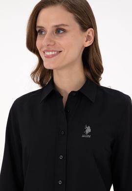 Kadın Siyah Uzun Kollu Basic Gömlek - 50295711036