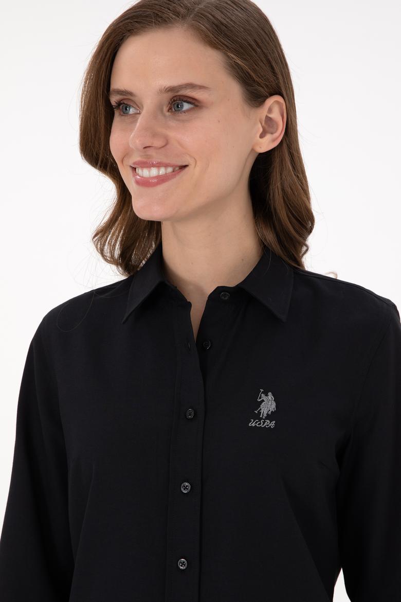 Kadın Siyah Uzun Kollu Basic Gömlek - 50295711036