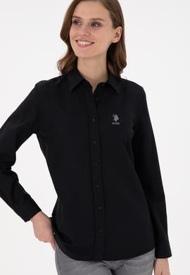 Kadın Siyah Uzun Kollu Basic Gömlek - 50295711036