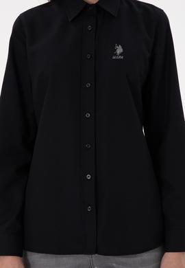 Kadın Siyah Uzun Kollu Basic Gömlek - 50295711036