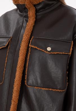 Kadın Siyah Suni Deri Ceket - 50297229002