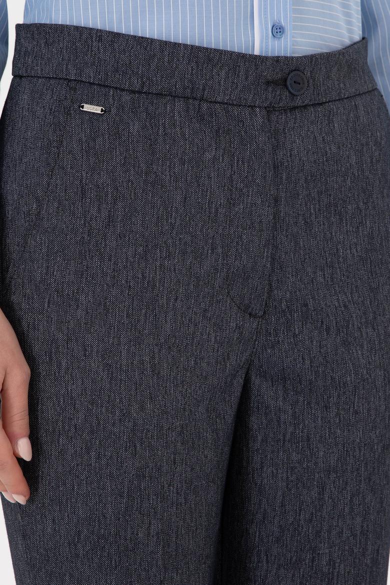 Kadın İndigo Slim Flare Fit Kanvas Pantolon - 50290884005