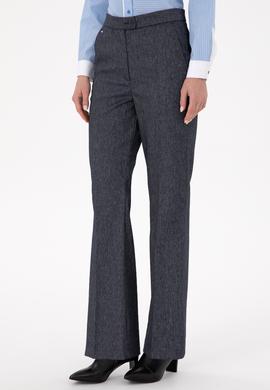 Kadın İndigo Slim Flare Fit Kanvas Pantolon - 50290884005