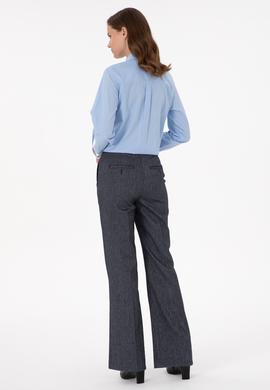 Kadın İndigo Slim Flare Fit Kanvas Pantolon - 50290884005