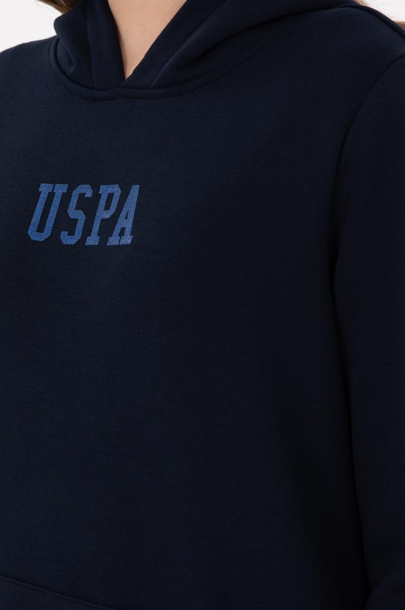 Kadın Lacivert Basic Kapüşonlu Sweatshirt