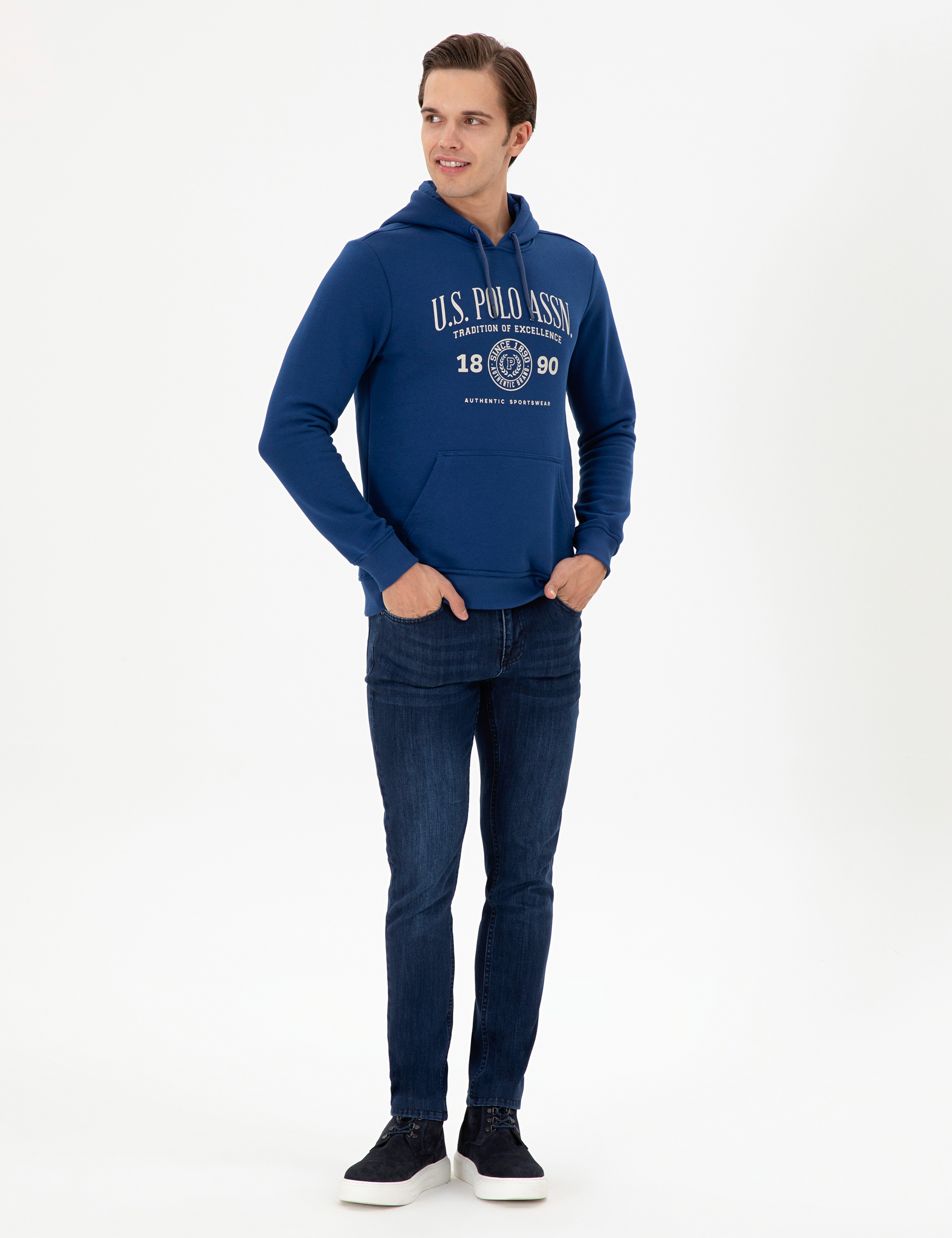 Erkek İndigo Sweatshirt - Image 4