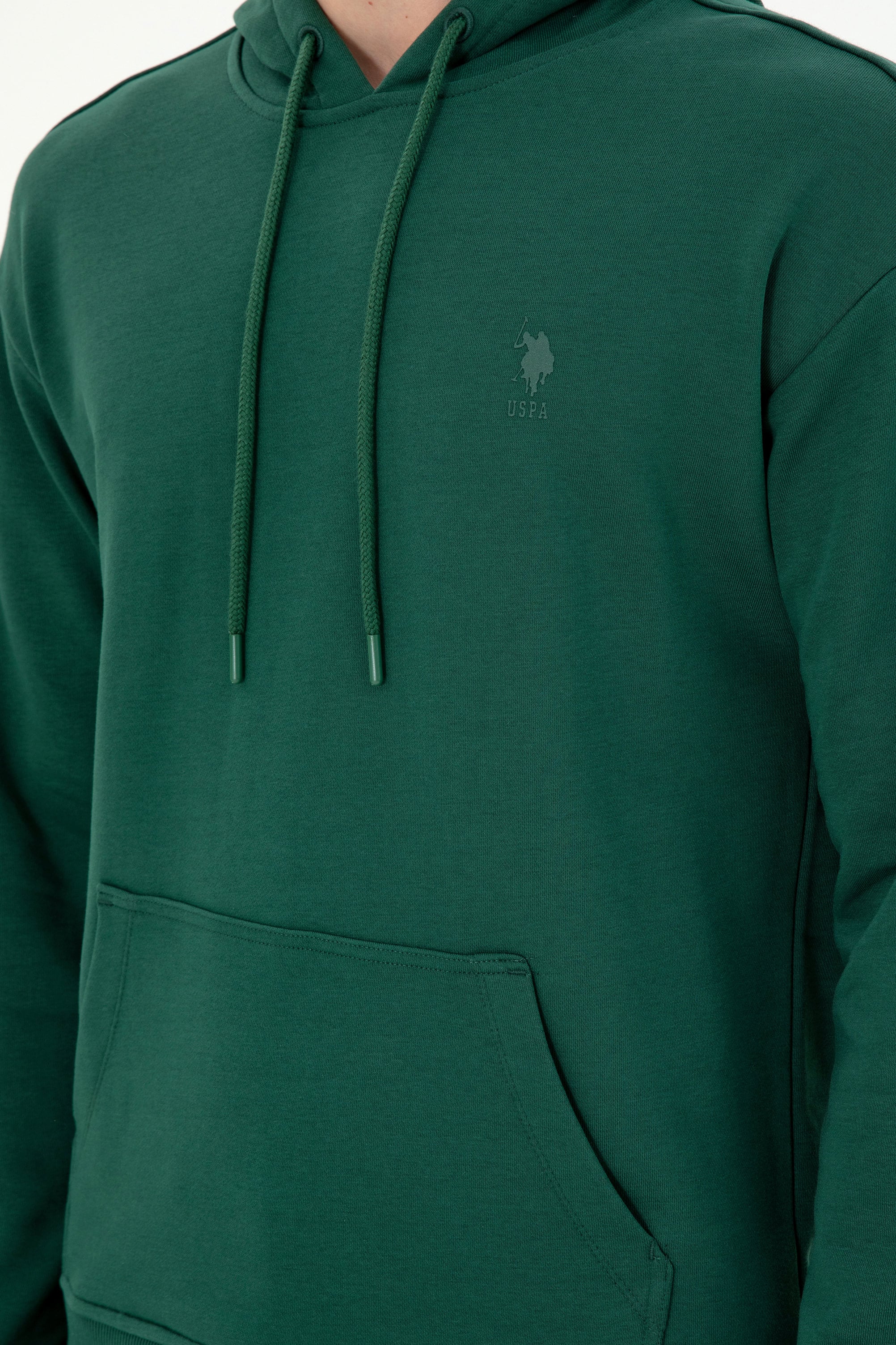 Erkek Koyu Yeşil Basic Sweatshirt
