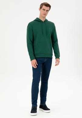 Erkek Koyu Yeşil Basic Sweatshirt - 50298271087