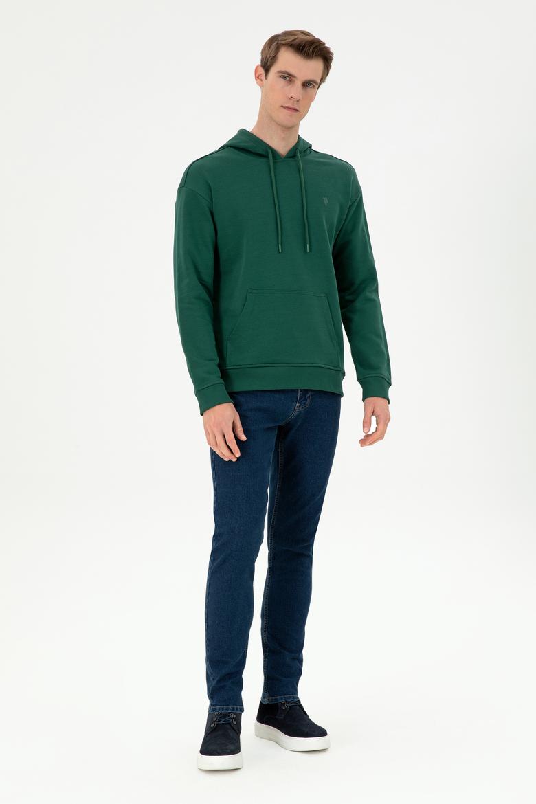 Erkek Koyu Yeşil Basic Sweatshirt - 50298271087