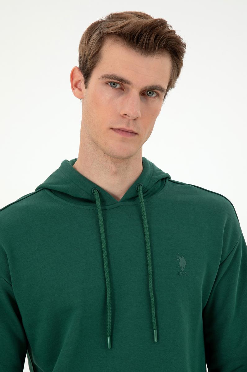 Erkek Koyu Yeşil Basic Sweatshirt