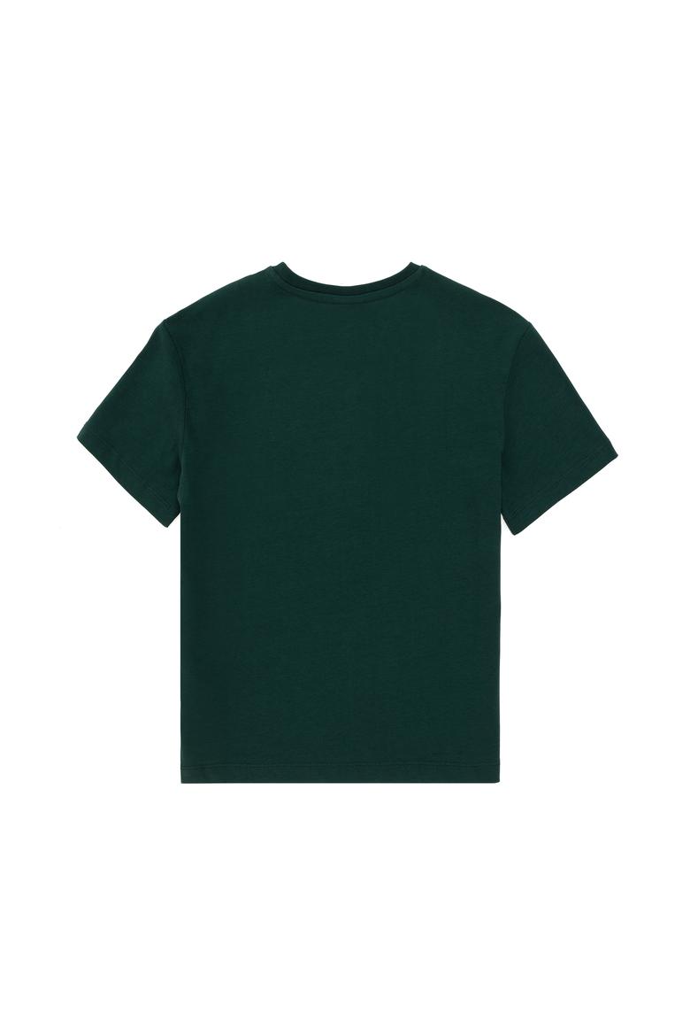 Erkek Çocuk Koyu Yeşil Oversize Bisiklet Yaka Tişört - 50295447096