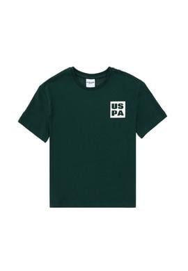 Erkek Çocuk Koyu Yeşil Oversize Bisiklet Yaka Tişört - 50295447096