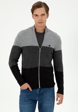 Erkek Gri Melanj Triko Hırka - 50297062017